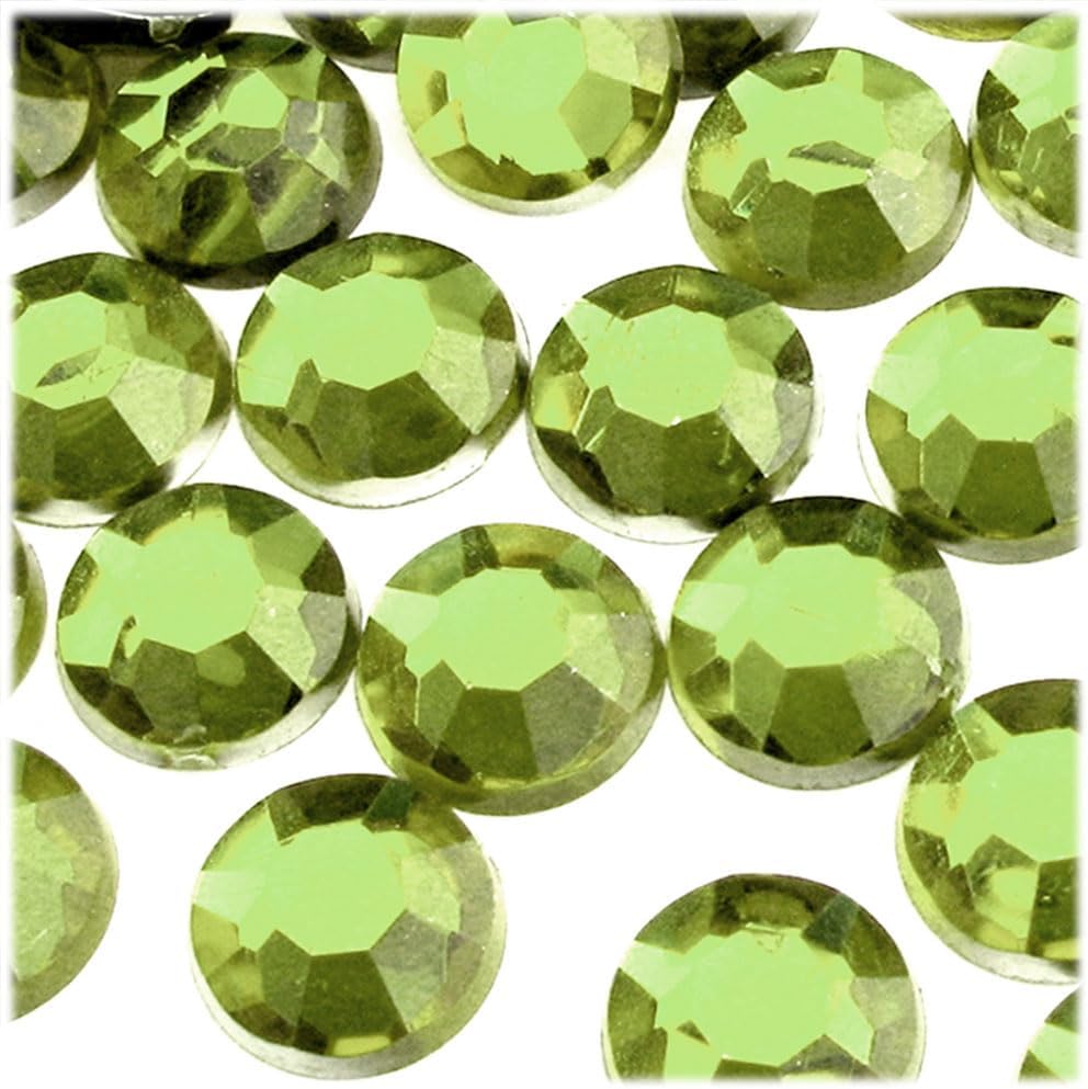 The Crafts Outlet 72pc Rhinestones Round 20mm - Peridot Light Green - Crafty Corner