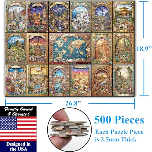 Travel the World 500 pieces Large Format Jigsaw Puzzle