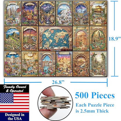 Travel the World 500 pieces Large Format Jigsaw Puzzle