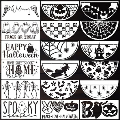 Halloween Stencils for Painting on Wood 12" Halloween Stencils for Crafts (18 Count)