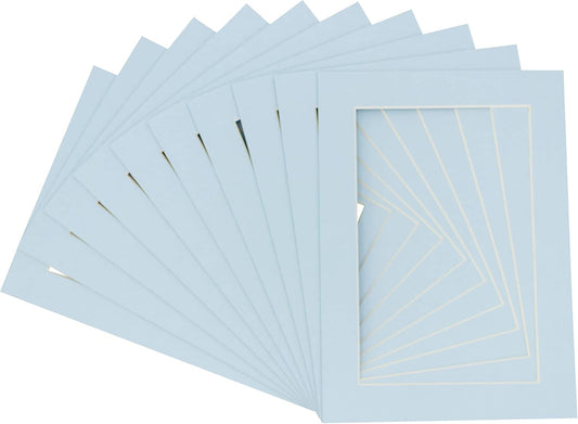 11x14 Mat for 8.5x11 Photo - Precut Baby Blue Picture Matboard for Frames Measuring 11 x 14 Inches - Bevel Cut Matte to Display Art Measuring 8.5 x 11 Inches - Acid Free Pack of TEN MATS
