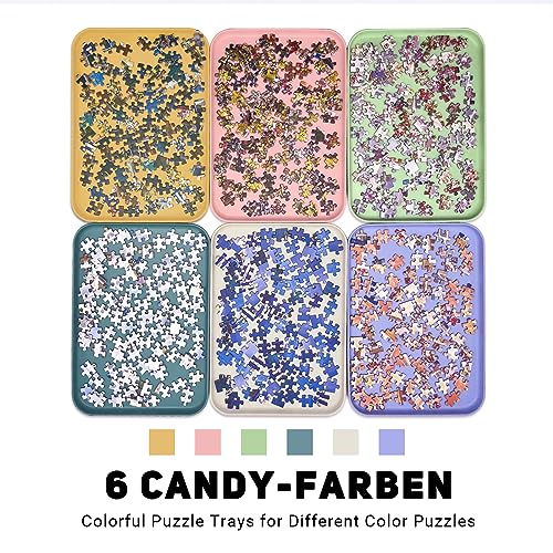 12" x 8.7" Puzzle Sorting Trays Stackable (6 Count)