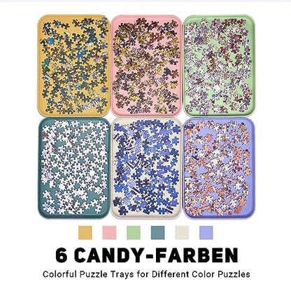 12" x 8.7" Puzzle Sorting Trays Stackable (6 Count)