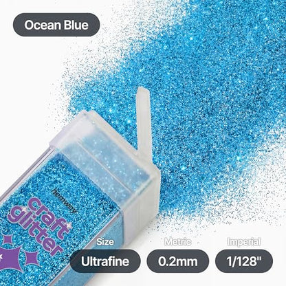 Craft Glitter Shaker Ocean Blue 130g Ultrafine (4.5 Ounce)