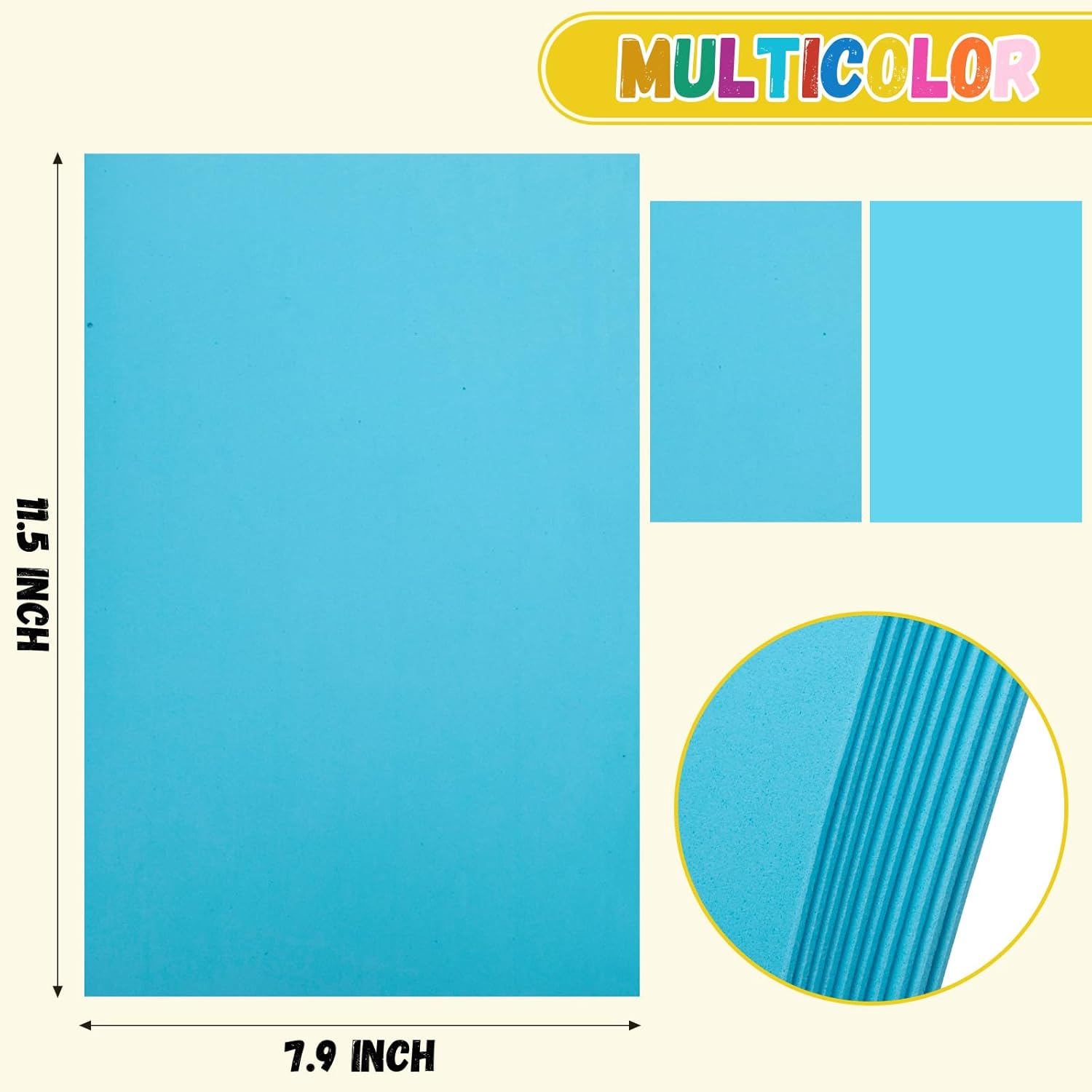 10 Pack Foam Sheets Craft 8 x 12 inch, Eva Color Foam Paper for Art Crafts Projects, Classrooms Scrapbook Gift DIY Cutters Card Party Decoration (Blue) - Crafty Corner