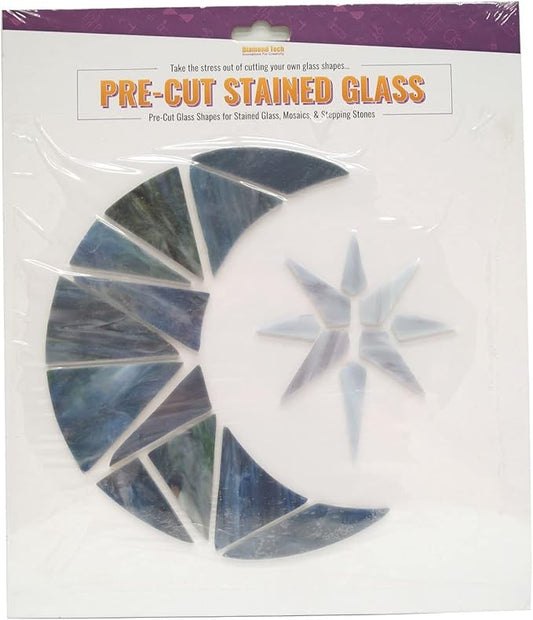 Moon and Star Pre-Cut Stained Glass Kit