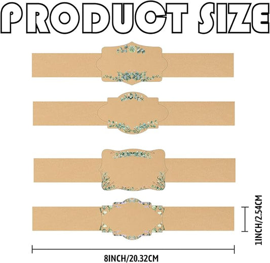 120 Brown Kraft Soap Labels 8 Style Handmade Soap Wrap Tags Paper Soap Sleeves Covers Tape - Wrap Tape Kraft Paper Bands Vertical Tag for Christmas Homemade Soaps Packaging Supplies (Kraft Blank)