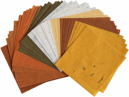 Natural Fiber Mulberry Tree,Banan Bark 6 x 6 Inches Square Origami Paper Arts Folding Craft, Decoration Paper,Writing Painting Square Folding Paper for DIY Crafts, 50 Sheets (Brown Tone, 6"x6") - Crafty Corner