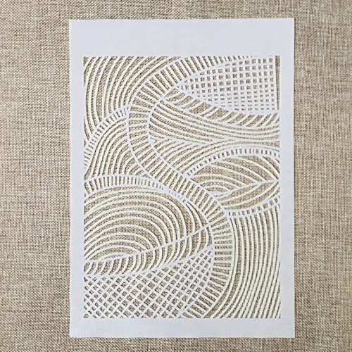 6 Pcs A4 Reusable Geometric Texture Stencils for Painting