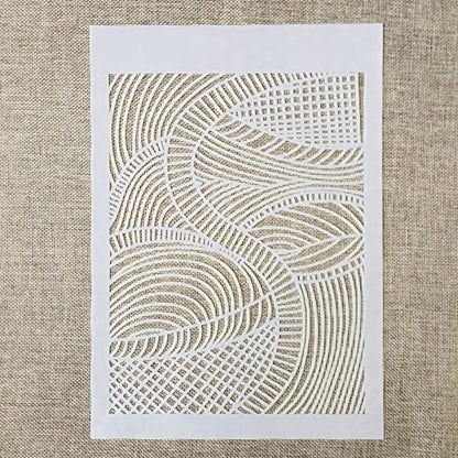 6 Pcs A4 Reusable Geometric Texture Stencils for Painting