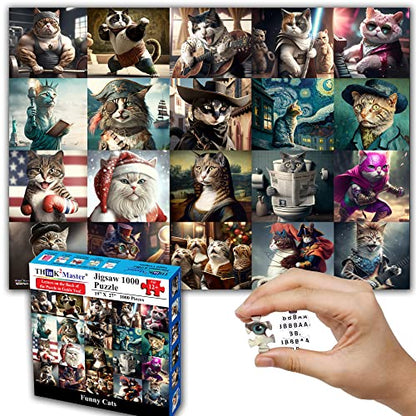 Funny Cats 1000 Pieces Jigsaw Puzzle Featuring heartwarming Kittens and Cats. Fun for Teens