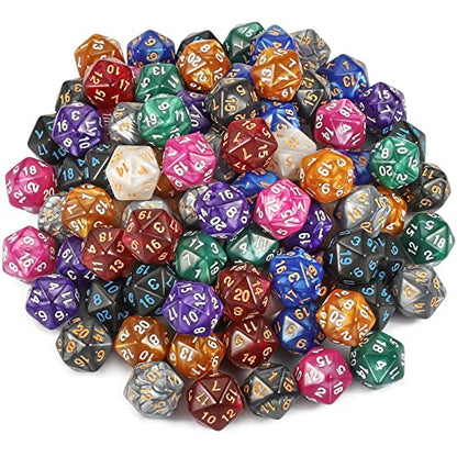 100pcs D20 Dice Set for Dungeon and Dragons (100 Count)