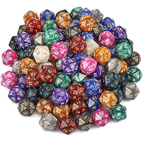 100pcs D20 Dice Set for Dungeon and Dragons (100 Count)