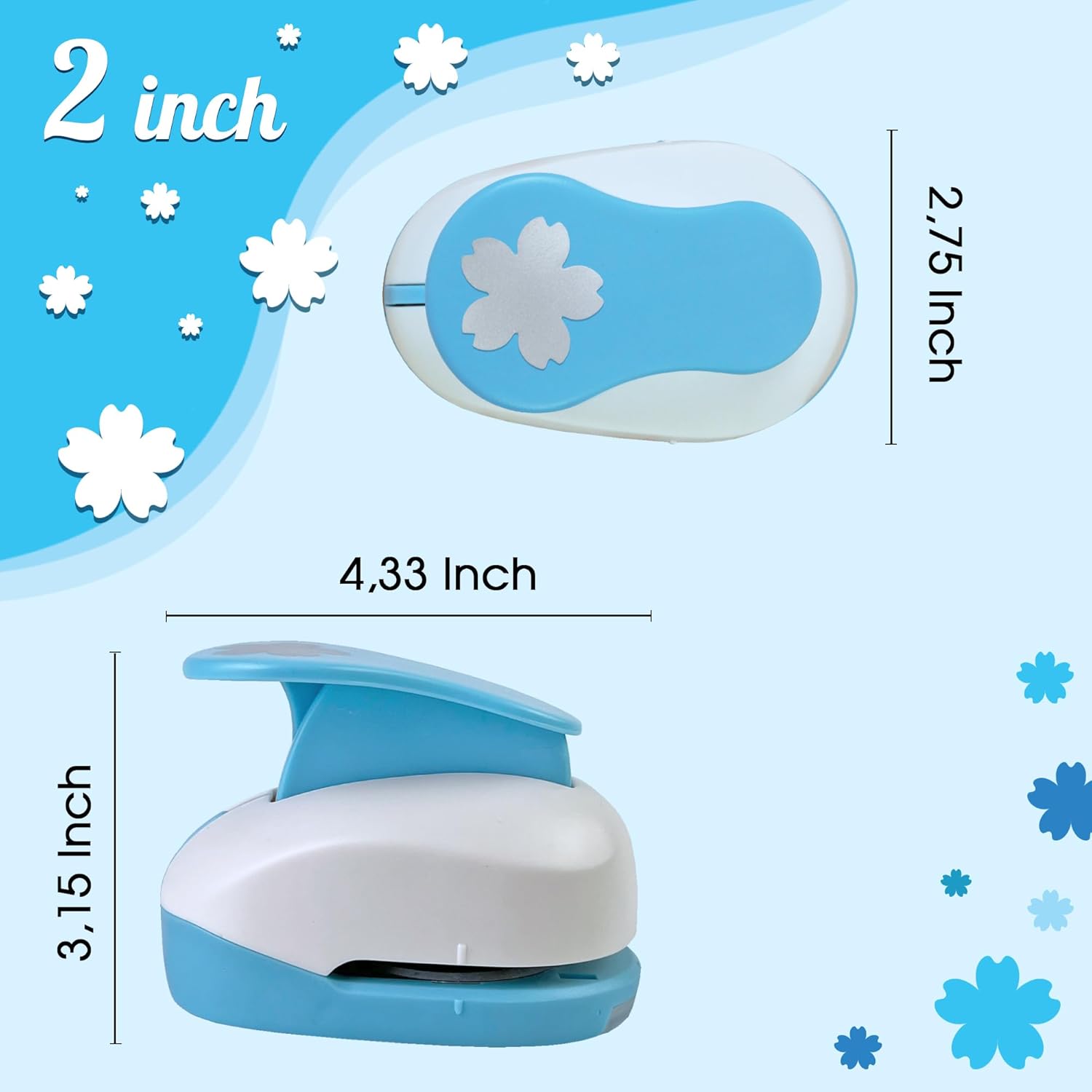 Flower Hole Punch for Paper Craft Size Out 2-Inch, Cherry Blossoms Punches, Craft Lever Punch Handmade, Tool Flower Punch for Scrapbook, Festival Cards, DIY Arts - Crafty Corner
