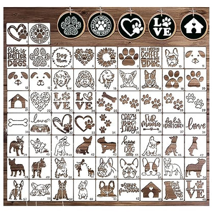 Small Stencils for Painting on Wood Burning Reusable (65 Count)