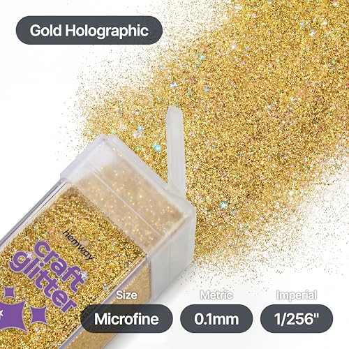 Craft Glitter Shaker Gold Holographic 130g Microfine (3.8 Ounce)