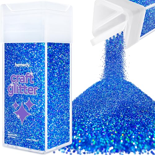 Craft Glitter Shaker Sapphire Blue Holographic 130g Microfine (3.8 Ounce)