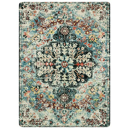 Reine Bohemian Floral Medallion Area Rug