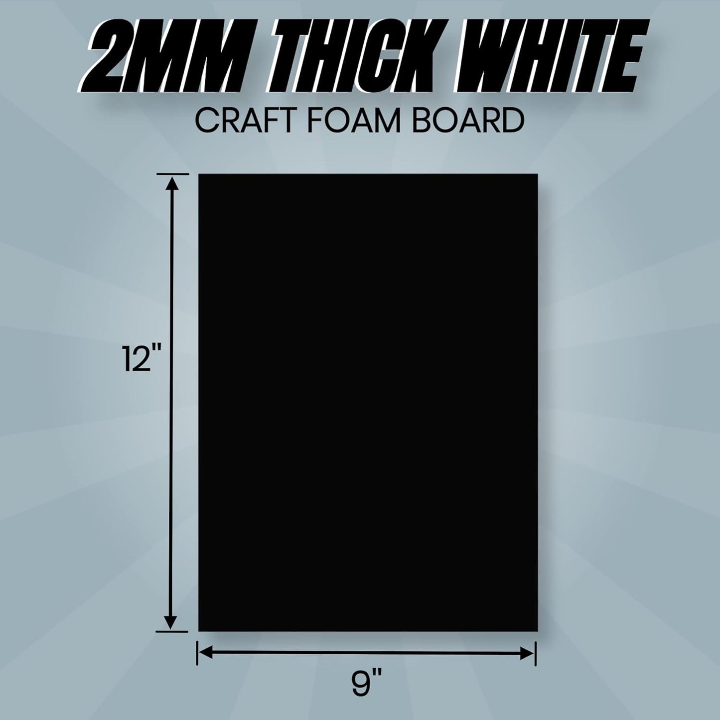 24 Ct Sheets Black EVA Cosplay Foam in 9” x 12’’ Sheets; High Density Thick Foam 85 kg/m³, 2mm (1/12”); Great for Costumes, Props, Armor, Masks, Arts and Crafts Projects - Crafty Corner