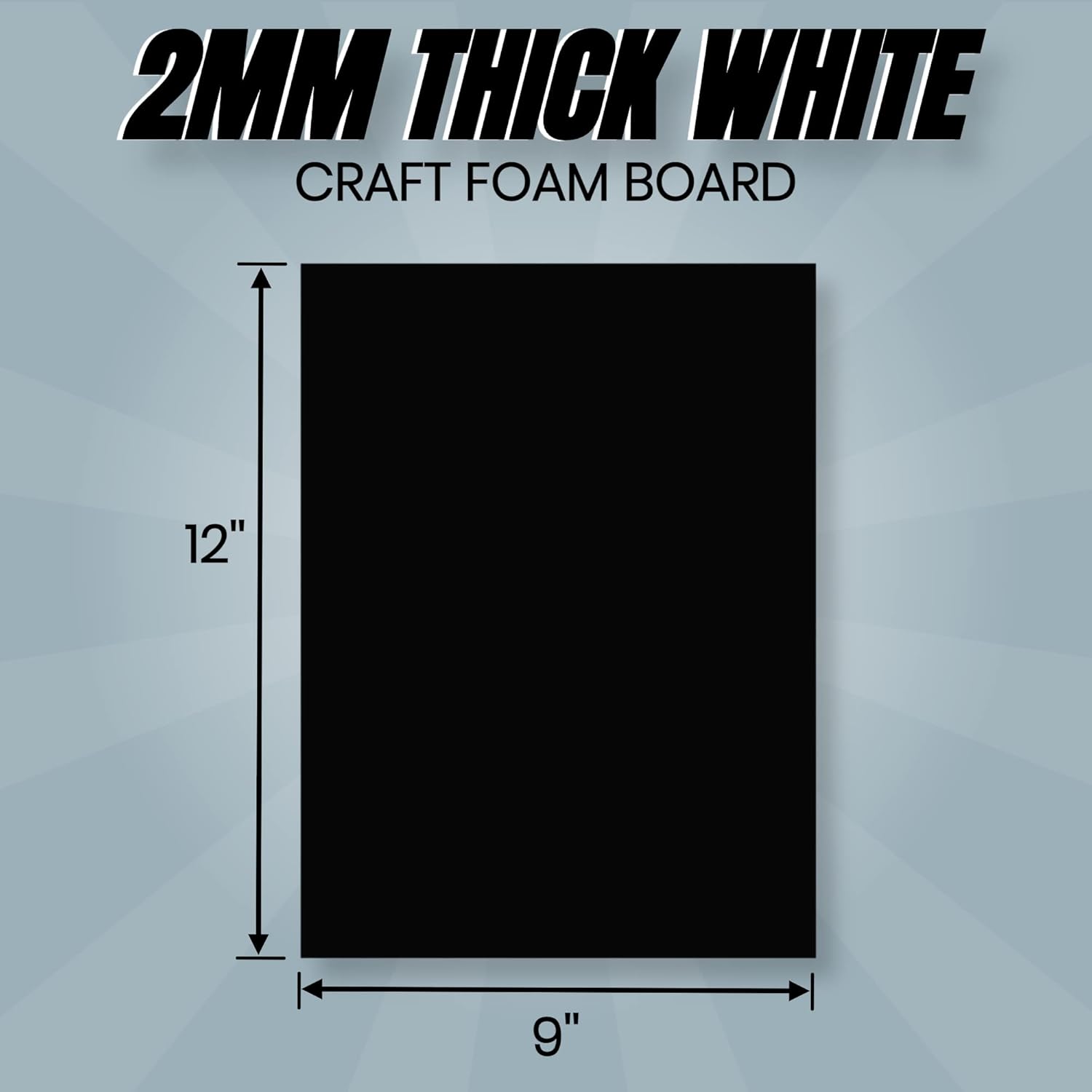 24 Ct Sheets Black EVA Cosplay Foam in 9” x 12’’ Sheets; High Density Thick Foam 85 kg/m³, 2mm (1/12”); Great for Costumes, Props, Armor, Masks, Arts and Crafts Projects - Crafty Corner