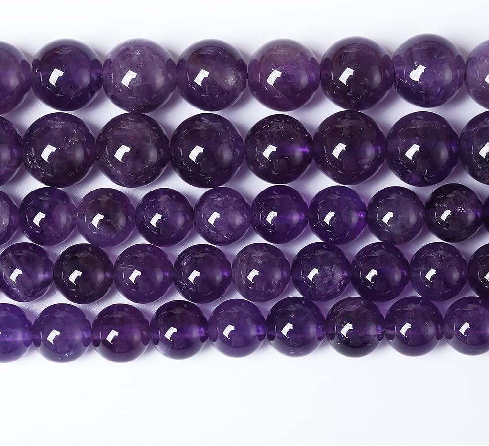4mm 90pcs AAAAAA Natural Amethyst Purple Crystal Quartz Beads Gemstones Round Stone Beads for Jewelry Making DIY Women's Bracelet Necklace, Earrings (Amethyst, 4mm)