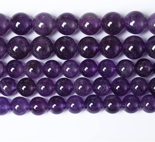 4mm 90pcs AAAAAA Natural Amethyst Purple Crystal Quartz Beads Gemstones Round Stone Beads for Jewelry Making DIY Women's Bracelet Necklace, Earrings (Amethyst, 4mm)
