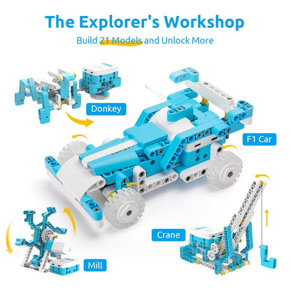D1 21-in-1 STEM Coding Robot Kit for Kids (Ages 4+), 280+ Pieces Educational Building Set with APP-Controlled & Programming, 3D APP Guidance, Ideal Toy for Boys & Girls (280 Count)