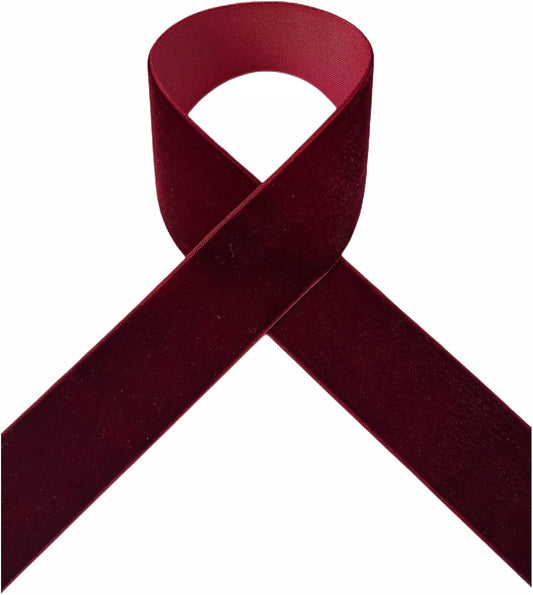 Velvet Ribbon, 1 1/2-Inch by 25-Yard Spool (Burgundy) - Crafty Corner