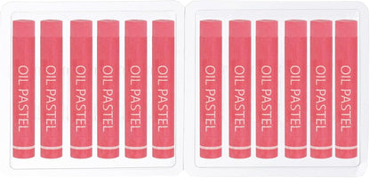 PATIKIL Red Plum Oil Pastels, 12Pcs Soft Oil Crayons Creamy Pastels Stick Art Supplies for Art Painting Drawing Blending Graffiti for Artists Beginners