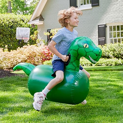 Hop N Go Inflatable Dino Riding Bouncy Hopping Toys for Kids Ages 5+