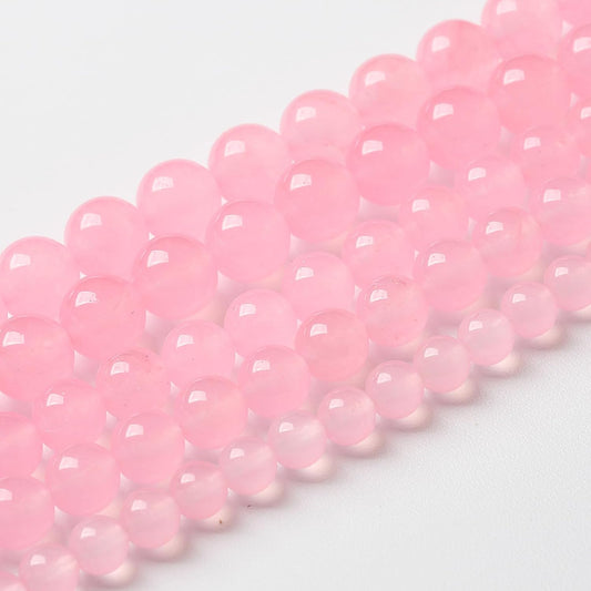 10mm 36pcs Natural Light Pink Chalcedony Stone Beads for Jewelry Making Energy Healing Power Stone DIY Bracelet Necklace Accessories 15" (10mm, Light Pink Chalcedony)