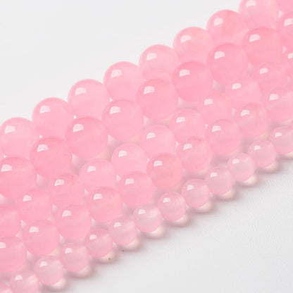 90pcs Natural Light Pink Chalcedony Stone Beads for Jewelry Making - Energy Healing Power Stone DIY Bracelet Necklace Accessories - 15" (4mm, Light Pink Chalcedony)