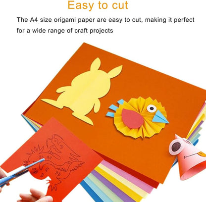 A4 Origami Paper Magenta 100 Sheets, 8.27×11.7 inch Double Sided Color Easy Fold Big Origami Paper A4 Colored Copy Papers Thin 70gsm for Beginners, DIY handwork Art Craft Projects (210 x 297 mm) - Crafty Corner