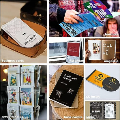 100 Sheets Thin Matte Presentation Paper Photo Double Sided 8.5x11 38lb 140gsm Printable on Both Sides Brochure Photos Picture Poster Playbill Flyer 6.5 Mil Coated for laser and Inkjet Printer