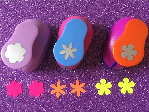 Fascola 3PCS Different Beautiful Flowers Shape 1 inch Craft Punch Set Scrapbook DIY Paper Cutter EVA Foam Hole Punches 1 - Crafty Corner
