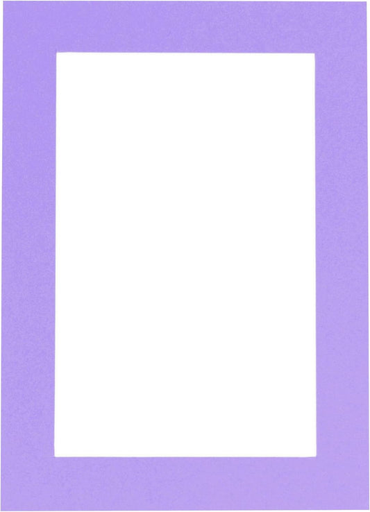 8.5x11 Mat Bevel Cut for 7x9 Photos - Acid Free Light Purple Precut Matboard With Backing Board and Crystal Clear, Self Seal Photo Mat Bag - For Pictures, Photos, Framing - 4-ply Thickness