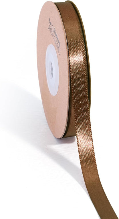 LaRibbons Brown Satin Ribbon 3/8 Inch 50 Yards Thin Luxury Double Faced Mocha Mousse Silk Ribbon for Flower Bouquet Crafts Gift Wrapping Wedding Decoration - Crafty Corner