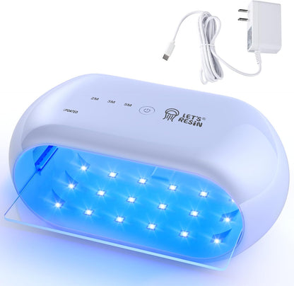 LET'S RESIN UV Light Advanced,Two-Sided Longer time Setting(2m,3m,5m) UV Resin Light with 36 LED Beads, Large Size UV Lamp for Resin Curing,Resin Molds,DIY Craft Decor(Own Design Patent) - Crafty Corner