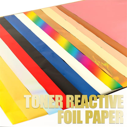 Briartw 20x29cm Hot Foil Paper 50 Sheets Pack Toner Reactive Foil Hot Stamping Foil Paper by Laser Printer and Laminator for Scrapbooking Craft Cardmaking DIY Album (Silver, 100 Sheets)