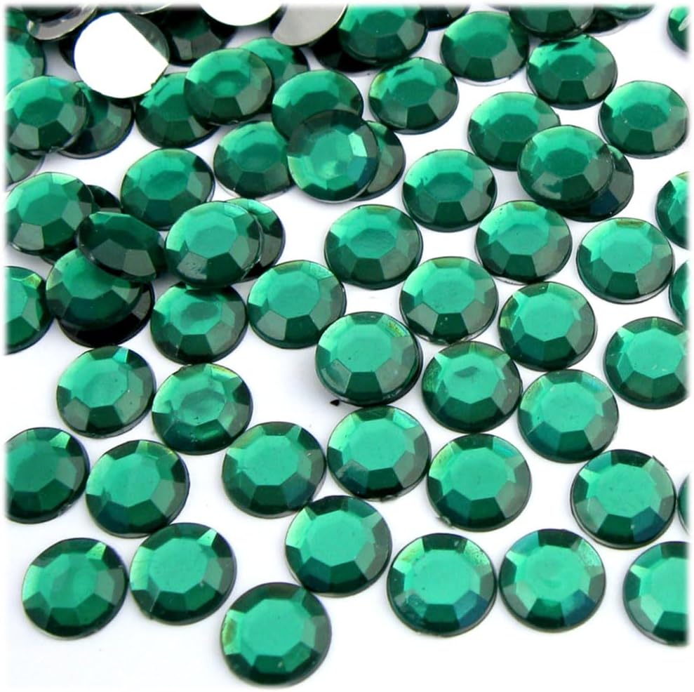 The Crafts Outlet 144pc Rhinestones Round 10mm - Flatback Olive Green EGR - Crafty Corner