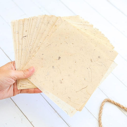 Natural Fiber Mulberry Tree,Banan Bark 6 x 6 Inches Square Origami Paper Arts Folding Craft, Decoration Paper,Writing Painting Square Folding Paper for DIY Crafts, 50 Sheets (Vintage, 6"x6") - Crafty Corner