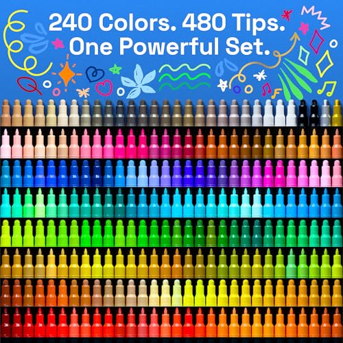 Dual Tip Acrylic Paint Marker Pens (240 Count)