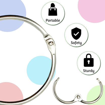 OWLKELA Binder Rings 1 Inch (50 Pack), Loose Leaf Binder Ring, Metal Book Rings, Rings for Flash Cards, Flash Card Rings, Index Card Rings, Clip Rings, Nickel Plated Steel Binder Rings, Key Rings