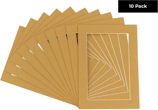 11x14 Mat for 8.5x11 Photo - Precut Rattan Beige Picture Matboard for Frames Measuring 11 x 14 Inches - Bevel Cut Matte to Display Art Measuring 8.5 x 11 Inches - Acid Free Pack of TEN MATS
