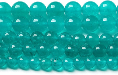 120PCS 6mm Natural Stone Beads Blue Amazonite Jade Stone Round Loose Beads for Jewelry Making DIY Bracelet Necklace 32" 2 Strands
