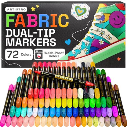 72 Dual Tip Fabric Markers Decorating Kit (72 Count)
