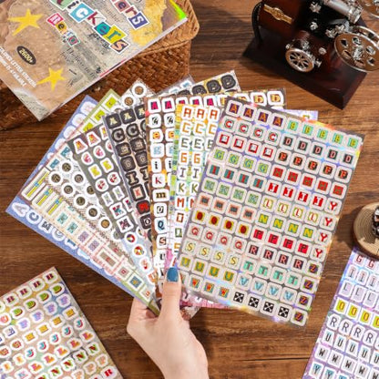 2600+ Pcs Retro Alphabet Sticker Book