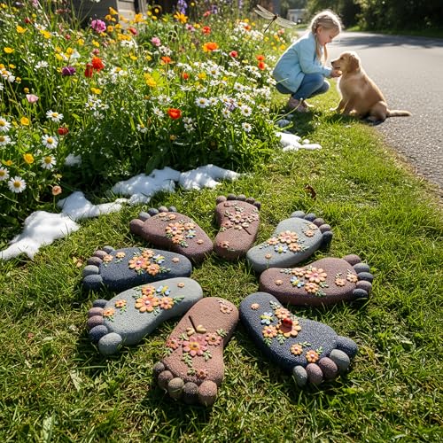 Outdoor Lawn Footprint Stepping Stones