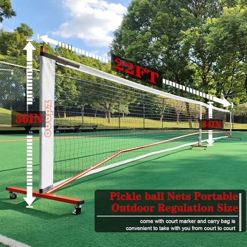 Portable Pickleball Net with Wheels Set System
