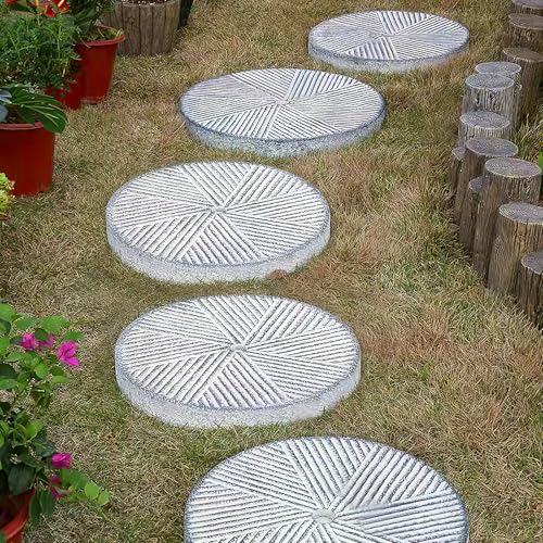 4 Pcs Brick Stone Mold Pathmate Mold Paving Stepping Stones for Garden Walkway Cement Forms Molds Stepping Stone Kit Walkway Paver Mold Stepping Stone Mold Concrete Bricks (4 Count)